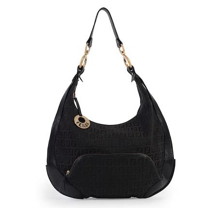 fendi black monogram hobo|Fendi: Leather Zip Front Pocket Monogram Hobo Bag (Black).